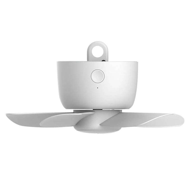 

Ceiling Fan,4 Leave USB Powered Rechargeable Silent Ceiling Fan with Remote Control Timing Fan for Camping Bed Dorm Tent