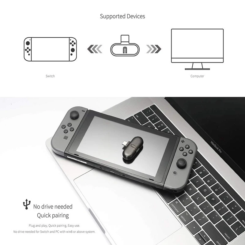 Route + Pro Bluetooth передатчик аудио Usb-C адаптер для Nintendo Switch/ Lite низкая задержка