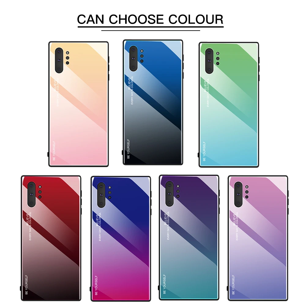 Tempered Glass Case For Samsung Galaxy S10e S10 Plus 5G Gradient Back Cover Coque Note 10 Pro |