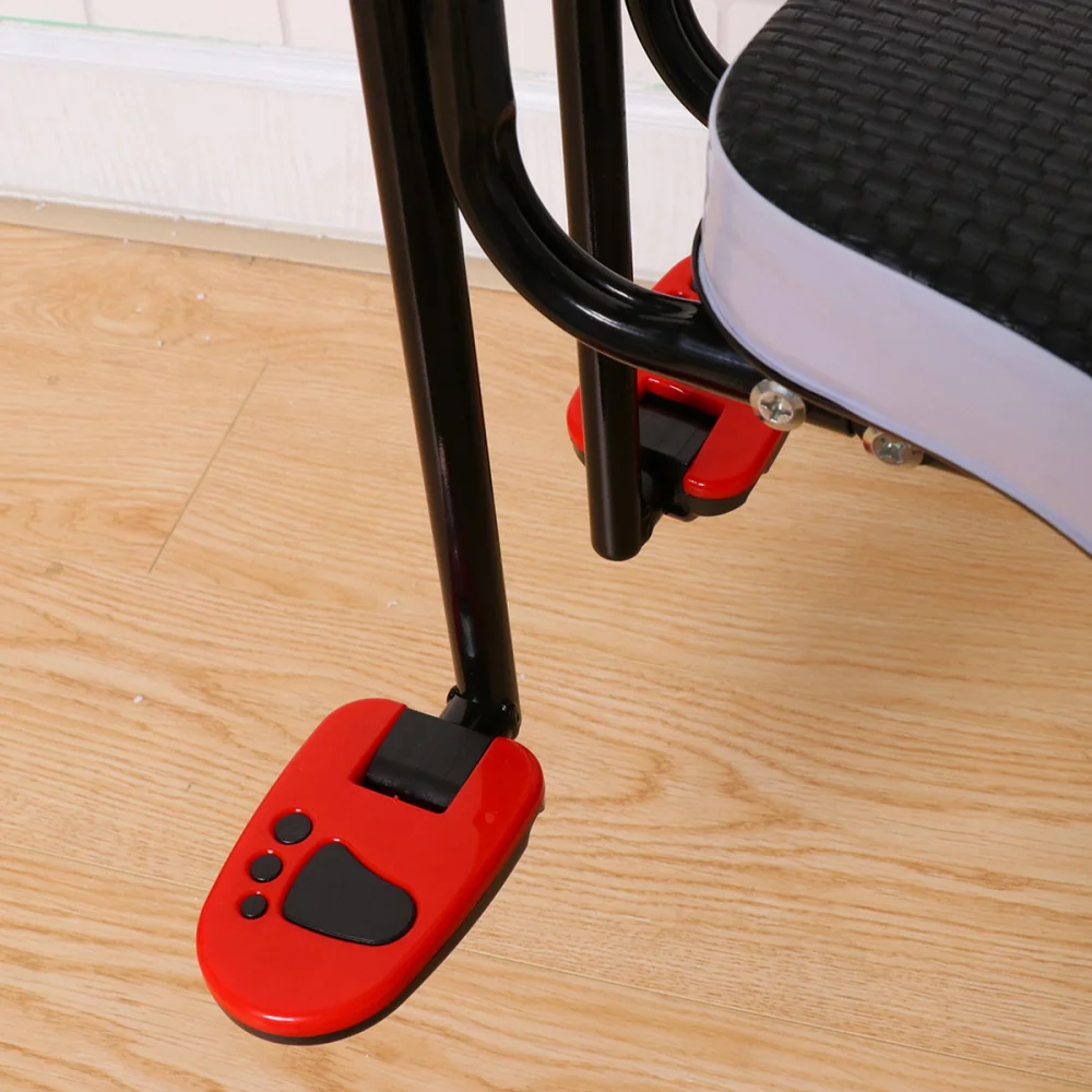 

Children Bike Seat Quick Dismounting Seat Electrombile Preposed Safety Seat With Armrest Pedal Standard Black