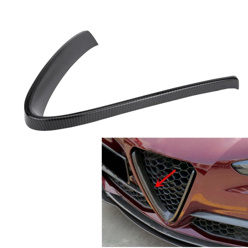 Углеродное волокно V Форма передняя решетка рамка Накладка для Alfa Romeo Giulia 2016-2018 |