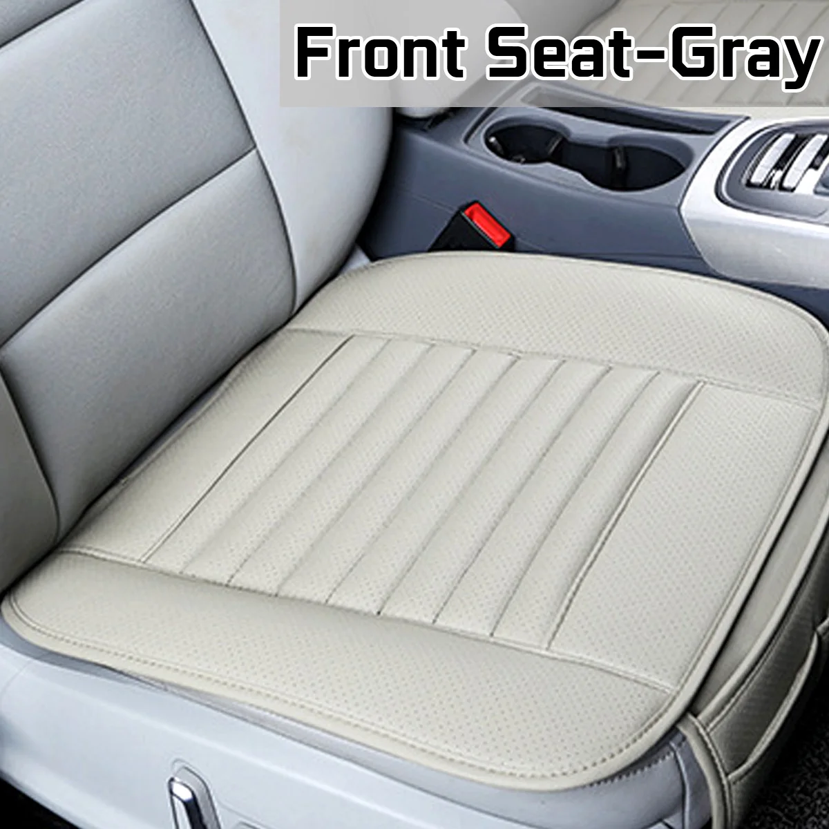 Front Seat Gray Универсальный чехол для сиденья автомобиля четыре сезона искусственная кожа передняя задняя подушка дышащий протектор коврик для авто аксессуары автомобиля - Название цвета: Front Seat Gray