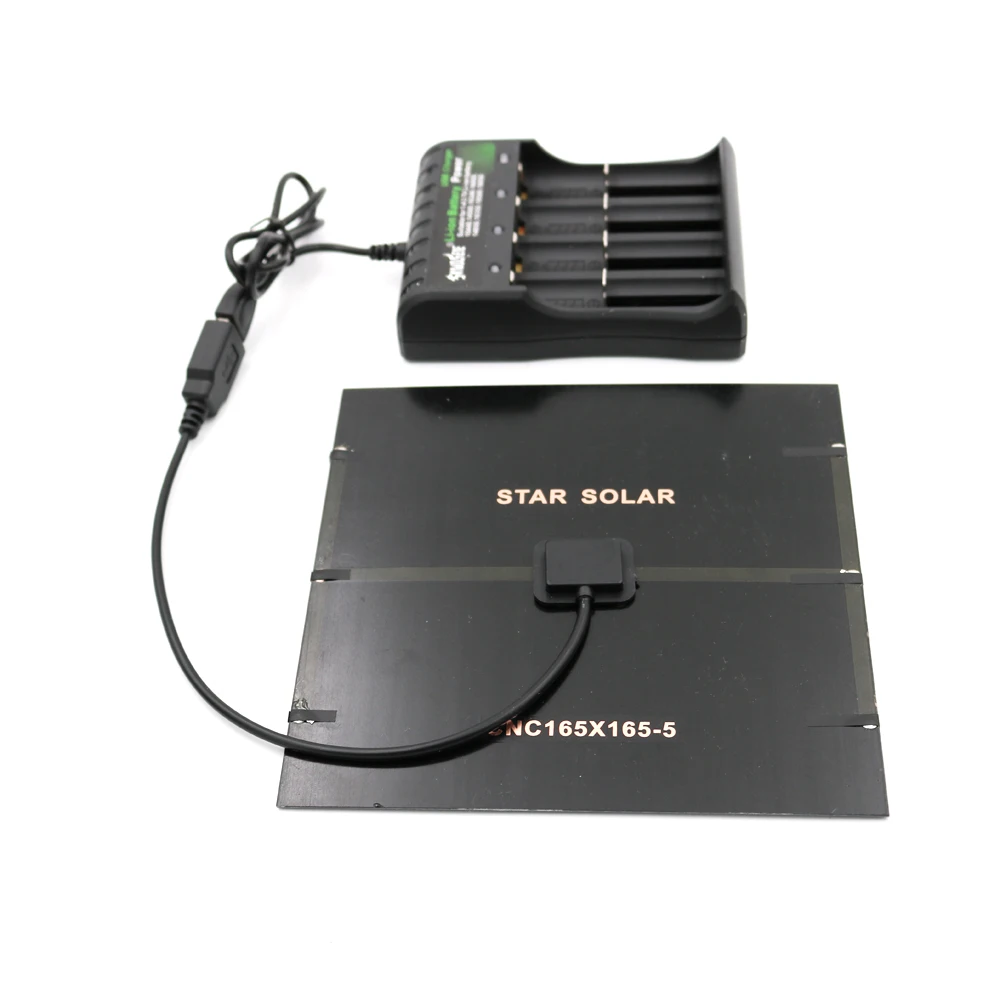 Универсальное зарядное устройство с солнечной панелью 3 7 в 5 постоянного тока 10440