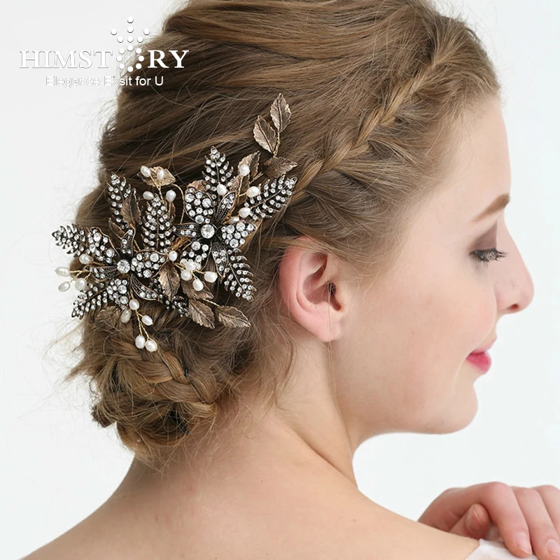 Bavoen ручная работа свадебные украшения для волос с цветочным рисунком свадебных