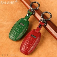 top layer leather car key case full cover for audi a6 a6l a7 a8 q8 e tron c8 d5 2018 2019 2020 auto accessories interior styling