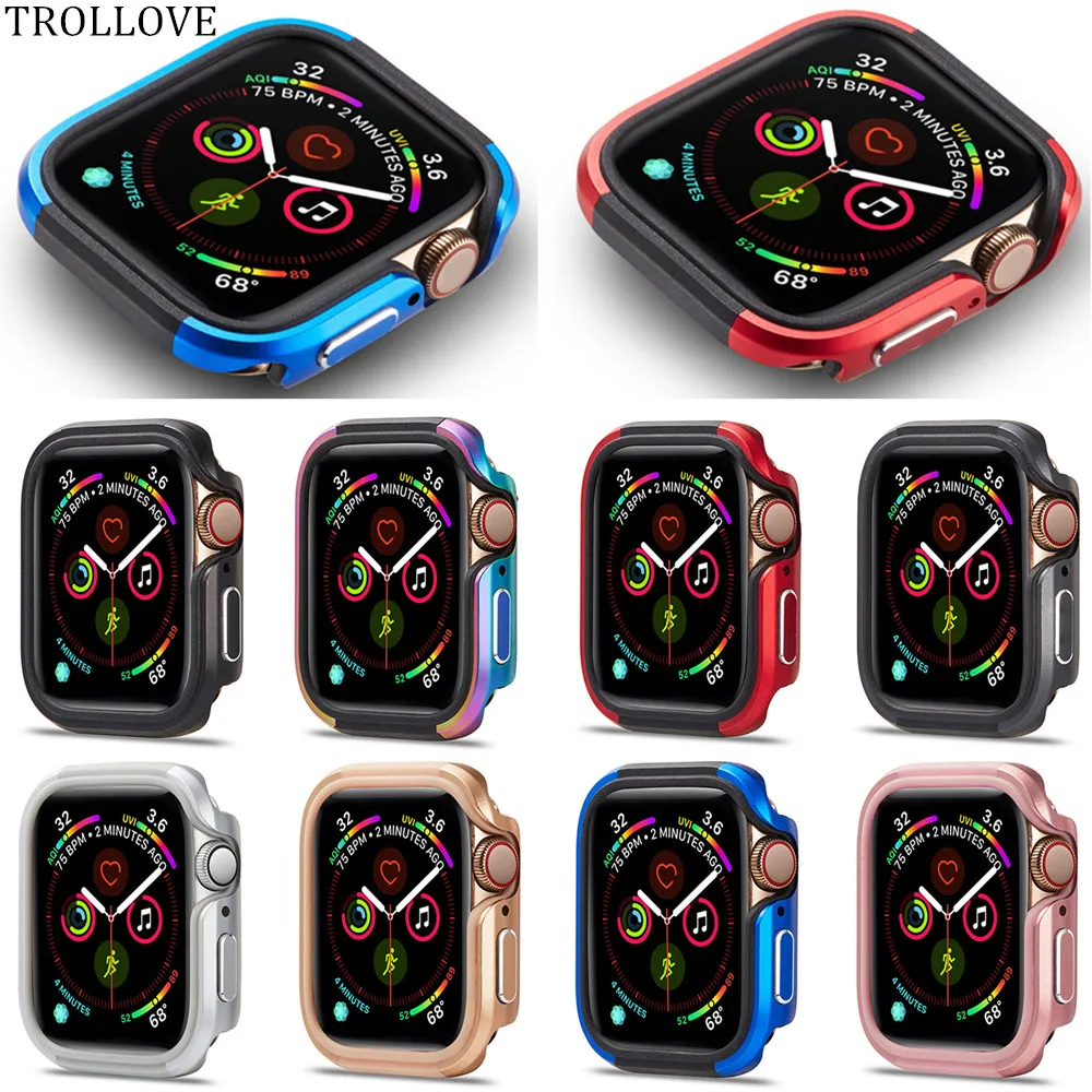 Чехол для Apple Watch Series 5 4 TPU+ металлический защитный чехол из алюминиевого сплава для iWatch 40 44 мм Рамка 40 мм 44 мм бампер оболочка
