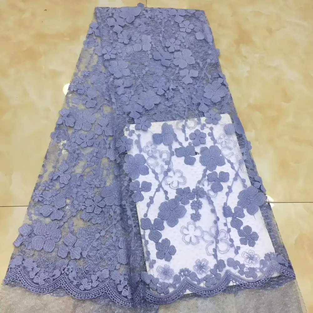 

NaXiu African Lace Fabric High Quality French Lace Fabric With Sequins 3d Flower Embroidery Tulle Lace Fabric For Wedding