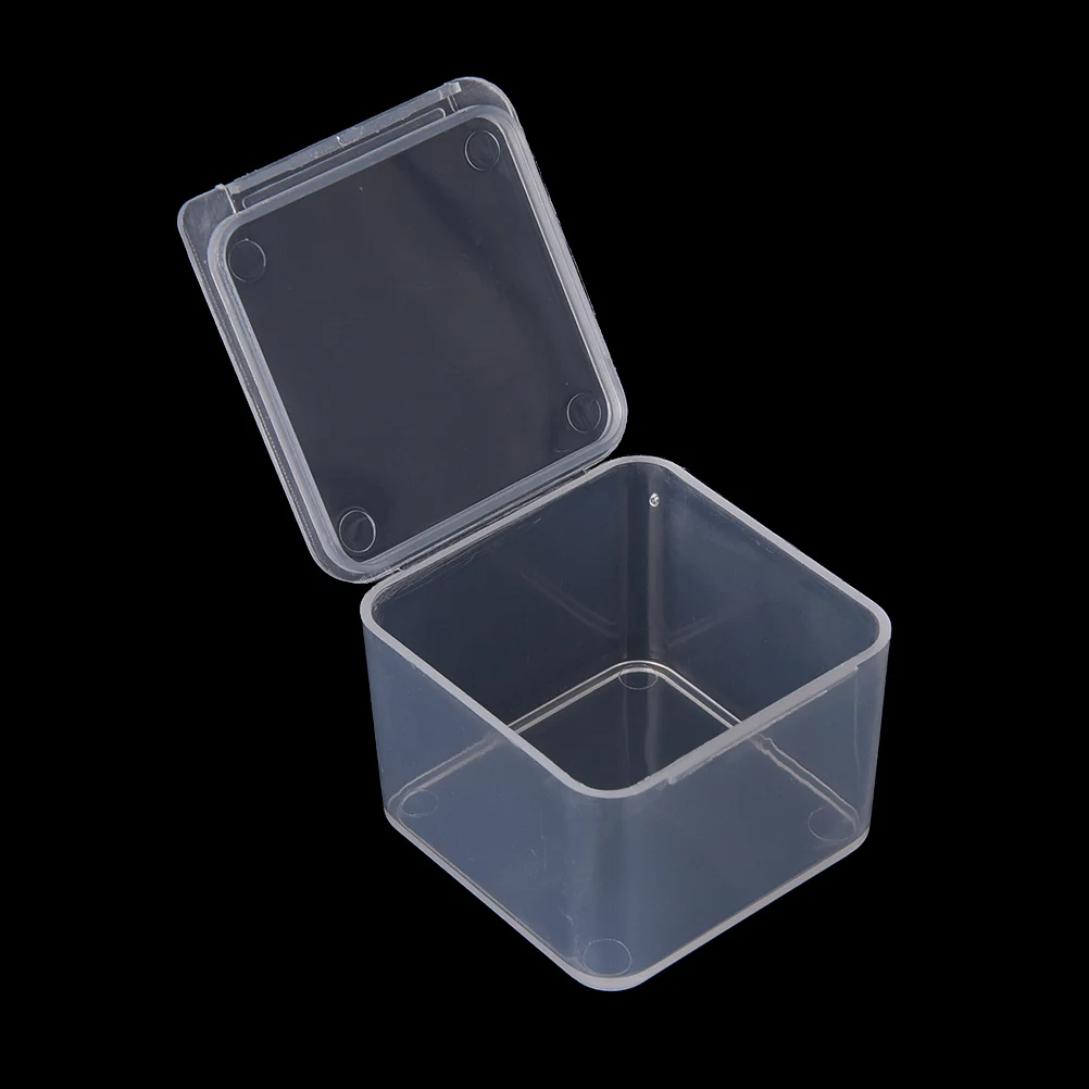 

4x4x2.8CM transparent plastic small cartridge storage box has a lid small accessories finishing box