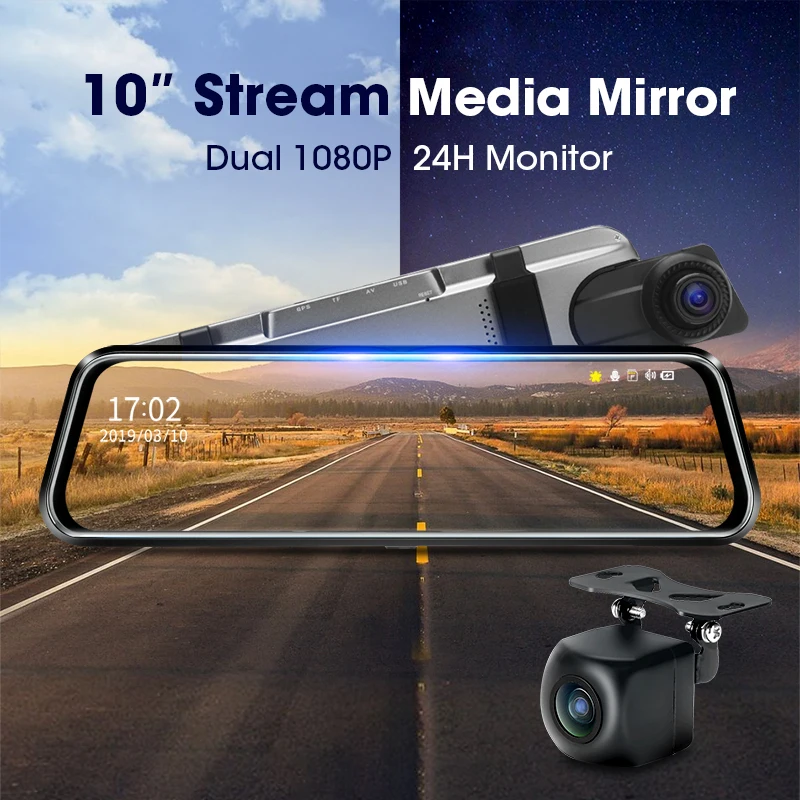 JMCQ 10 &quotАвтомобильный видеорегистратор с сенсорным экраном потоковый медиа 1080P