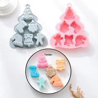 christmas baking molds non stick fondant candy chocolate jelly silicone molds baking supplies for christmas birthday new year