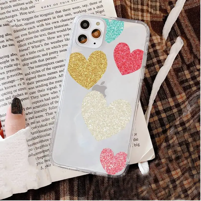 

Colors Love Heart Phone Case For iphone 5 6 7 8 10 x xs 11 pro max 12 mini se2020 Fundas Coque