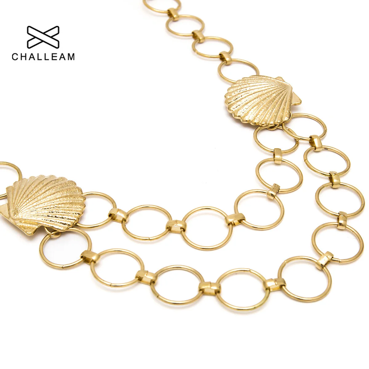 Женский пояс с цепочкой на талию золотой серебряный Круглый для платья женские