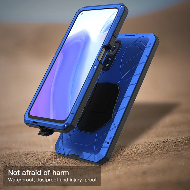 for xiaomi 10t pro case hard aluminum metal heavy duty protection cover with tempered glass mobile phone accessories free global shipping