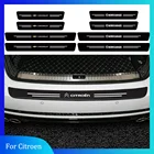 Наклейки на порог двери автомобиля, наклейки на заднюю панель багажника, защитные полоски, автомобильные аксессуары для Citroen VTS DS C1 C3 C4 C4L C5 C6 DS3