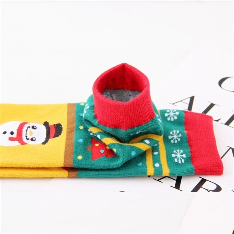 Зимние осенние рождественские носки женские хлопковые с рисунком милые теплые