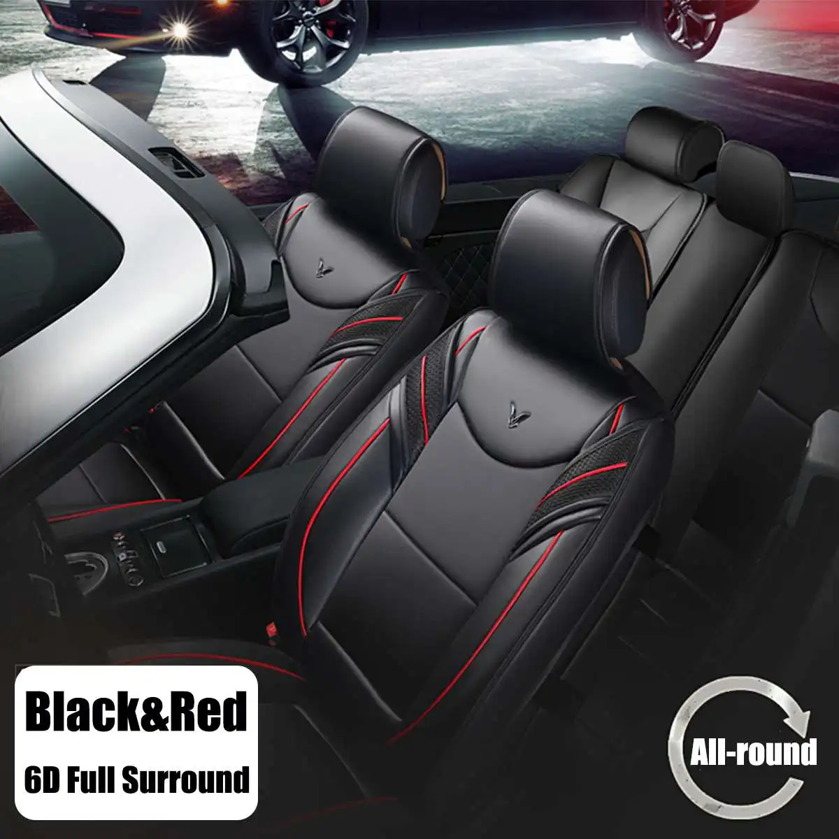 

Universal Car Seat Cover PU Leather for Most Cars Front+Rear Auto Seat Cushion Protector Summer Cooling
