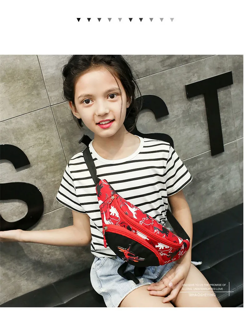 Детская поясная сумка с милым мультипликационным динозавром для девочек и