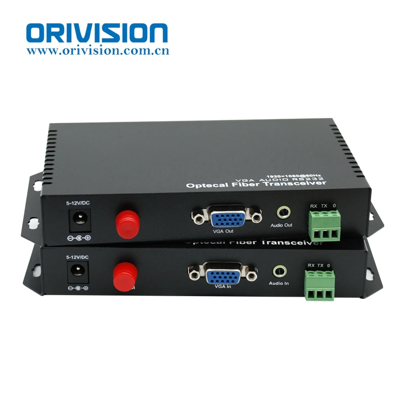 

VGA Extender with Fiber Single mode 1-core 20KM Support RS232 Audio input 1080P VGA to FC Extender/Transmitter and Receiver