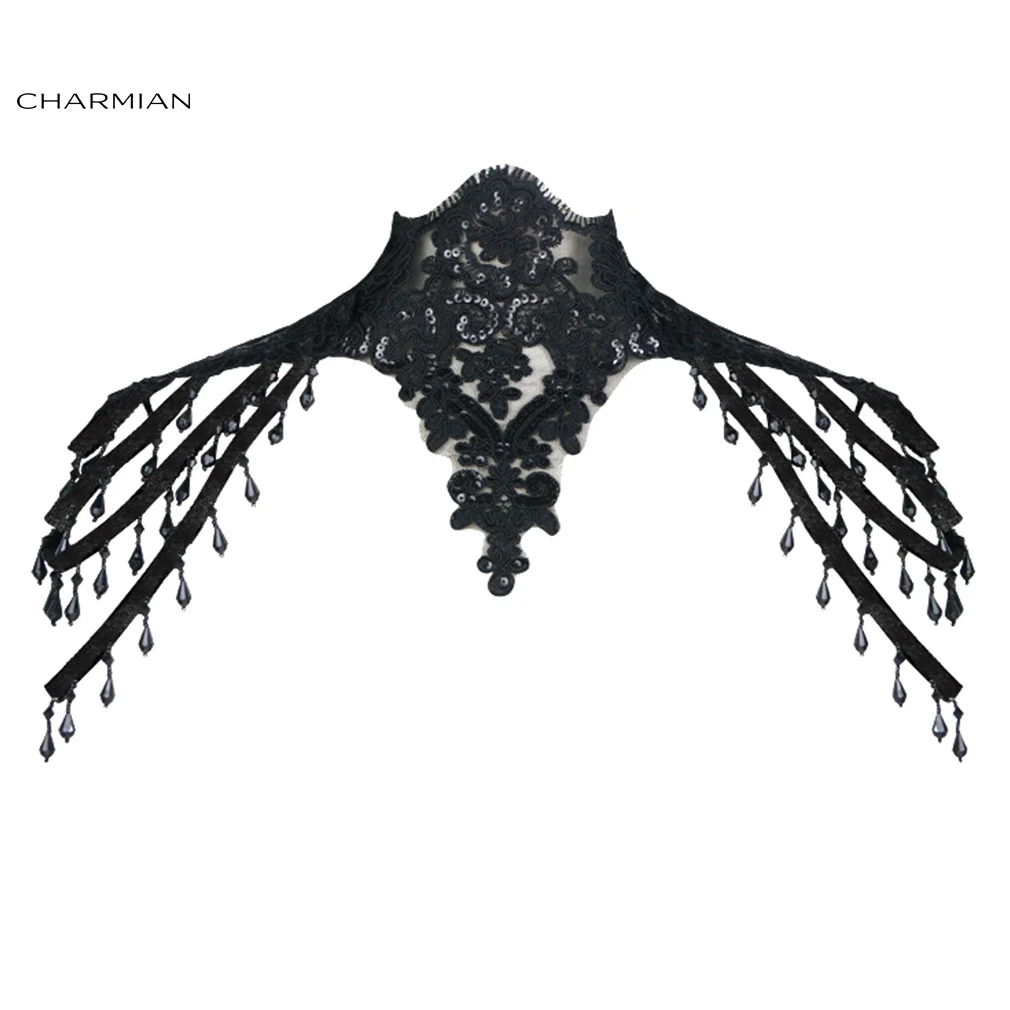 Женский кружевной корсет Charmian в викторианском стиле черная накидка на плечо с
