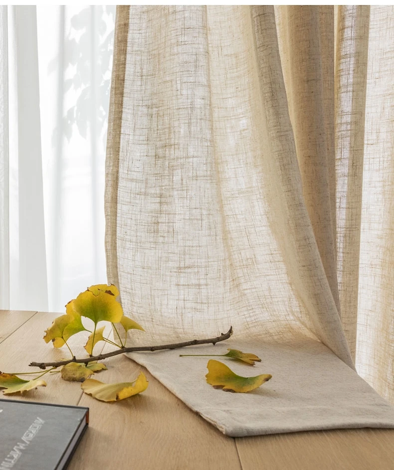 

Japanese cotton linen curtain yarn balcony bedroom living room window yarn study curtain yarn custom curtain home decoration