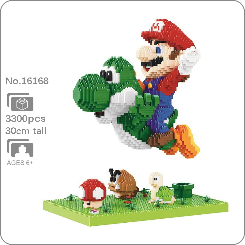 

16168 супер Fly Yoshi Goomba Koopa 3D модель DIY Мини Алмазные блоки кирпичи строительные игрушки для детей подарок без коробки
