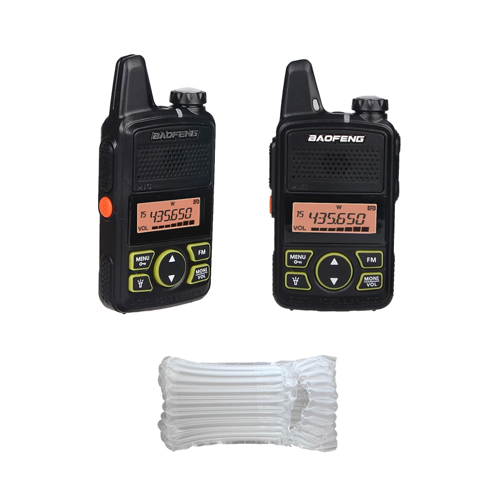 2pcs Without Box 1 шт. мини Baofeng Walkie Talkie 10 км BF-T1 UHF 400-470MHz lcd Портативное двухстороннее радио детская игрушка беспроводной домофон FM Ham радио - Цвет: 2pcs Without Box