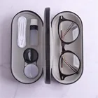 Портативный двухслойный футляр для контактных линз 2 в 1, Многофункциональный Чехол для очков двойного назначения унисекс, мужские и женские очки, аксессуары для очков