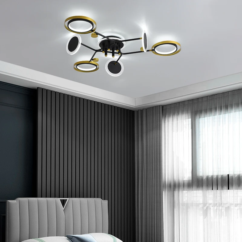 저렴한 새로운 회전 현대 LED 천장 조명, 거실 침실 220V 광택 Avize Led 천장 램프 천 가게 바 커피 숍