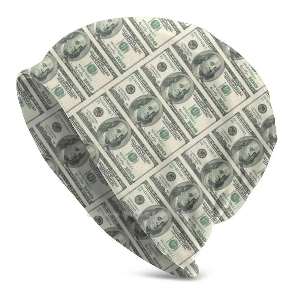 

100 Dollar Bill Knit Beanie Hat Men's Winter Hats Warm 100 Dollar Bill Dollar Bill 100 Usd Usd Usa Money Us Money 100 Us United