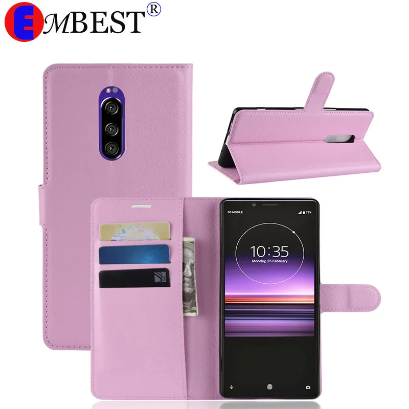 Роскошный кожаный чехол кошелек EMBEST для Sony Xperia XZ XZS XZ1 XZ2 XZ3 XZ4|Чехлы-портмоне| |