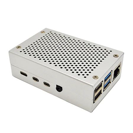 silver case Raspberry pi 4B корпус из алюминиевого сплава металла с 3 шт. алюминиевый радиатор комплект для охлаждения кулер - Комплект: silver case
