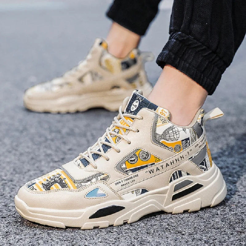 

Мужская обувь, Новинка осени 2021, Корейская версия, модные Универсальные Спортивные Повседневные туфли, Нескользящие модные старые модные т...