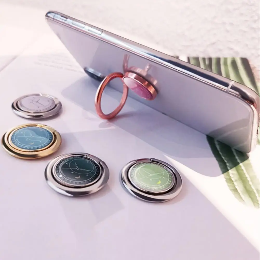 Fashion Metal Cell Phone Socket Holder Watch Shape Phone Finger Ring Holder Magnetic Car Bracket Stand Accessories