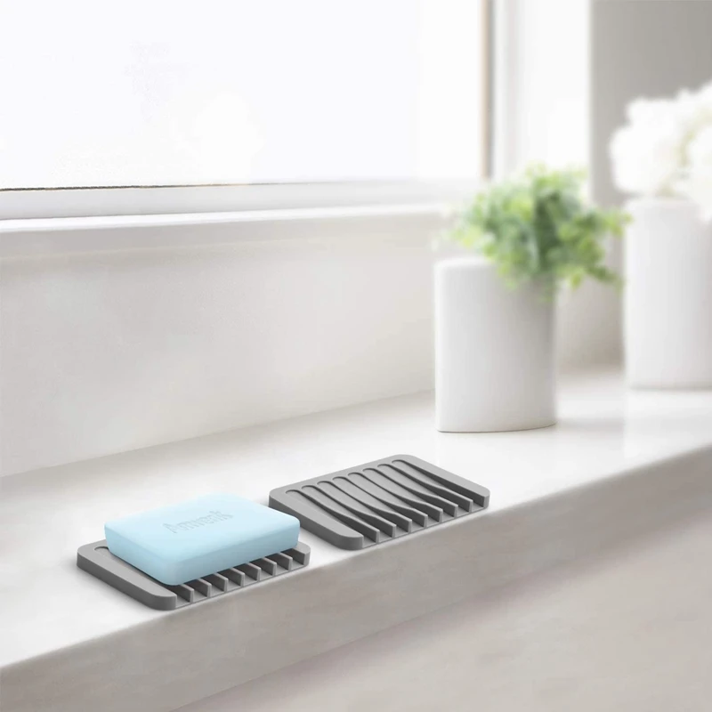 

SHGO HOT-5PCS Soap Dish Shower Waterfall Soap Tray Soap Saver Soap Rack Drain