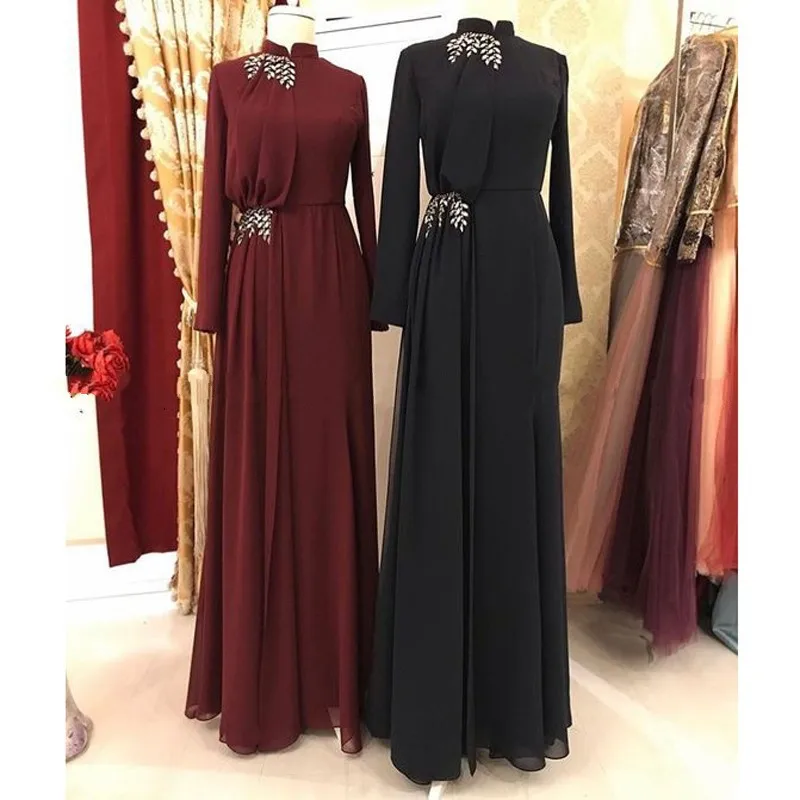 

Muslim Evening Prom Dresses 2020 Long Woman Party Night Elegant Plus Size Arabic Formal Dress Gown