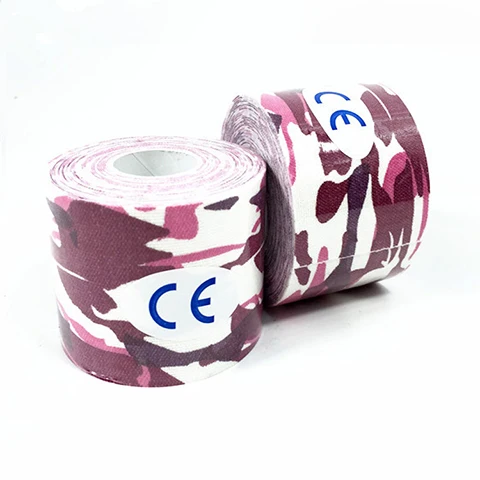Pink camouflage 2 размера кинезиологическая лента Атлетическая лента Спортивная восстанавливающая лента обвязка для спортзала фитнес Теннис Бег колено Защитная муфта для мышц ножницы - Цвет: Pink camouflage