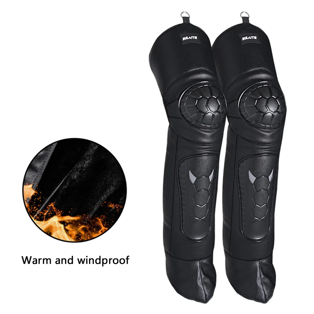 

Motorcycle Winter Knee Pad PU Leather Windproof Leg Protector Working-out Comfortable Decor for SULAITE GT-1203