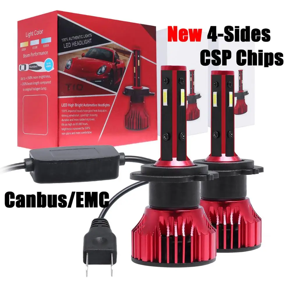 CarTnT мини CSP светодиодный H7 H4 H11 H1 H3 9005 HB3 9006 HB4 9007 Автомобильный светодиодный фары для авто 50 Вт 8000LM 6000 К авто светодиодный Canbus Светодиодные лампы 12V 24V