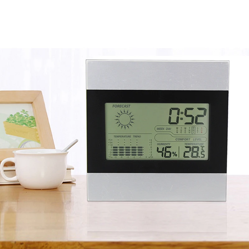 Цифровой будильник с монитором температуры и влажности часы для спальни