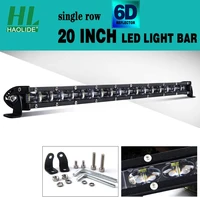 haolide 20 led light bar super thin work light 52 8cm offorad led lightbar 12v 24v single row led 6d truck lamp