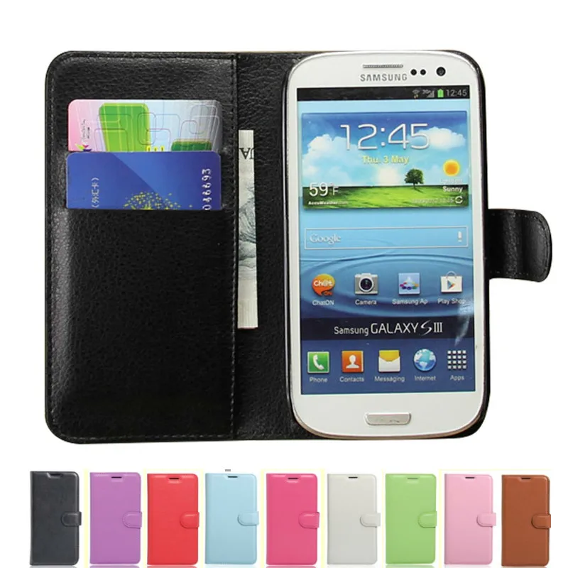 Чехол бумажник для Samsung Galaxy S3 Neo I9300 i9301 SIII чехол книжка из кожи с откидной крышкой