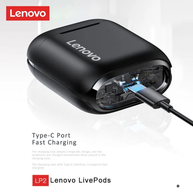 Оригинальные беспроводные наушники Lenovo LP2 TWS Bluetooth 5 0 Двойные стерео басы
