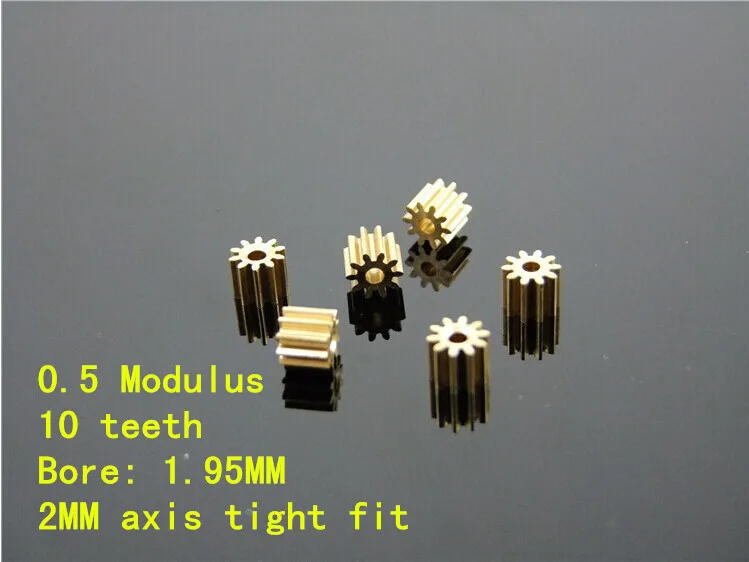 

102A copper gear 0.5 modulus high wear metal gear shaft gear aperture 2MM DIY model toy accessories