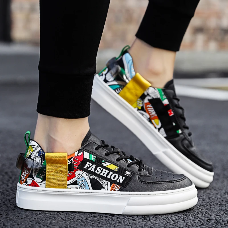 

2021 Brand Leather Men Casual Shoes Fashion Sneakers Footwear Rubber Male Flats Shoe Summer Breathable Mens Shoes