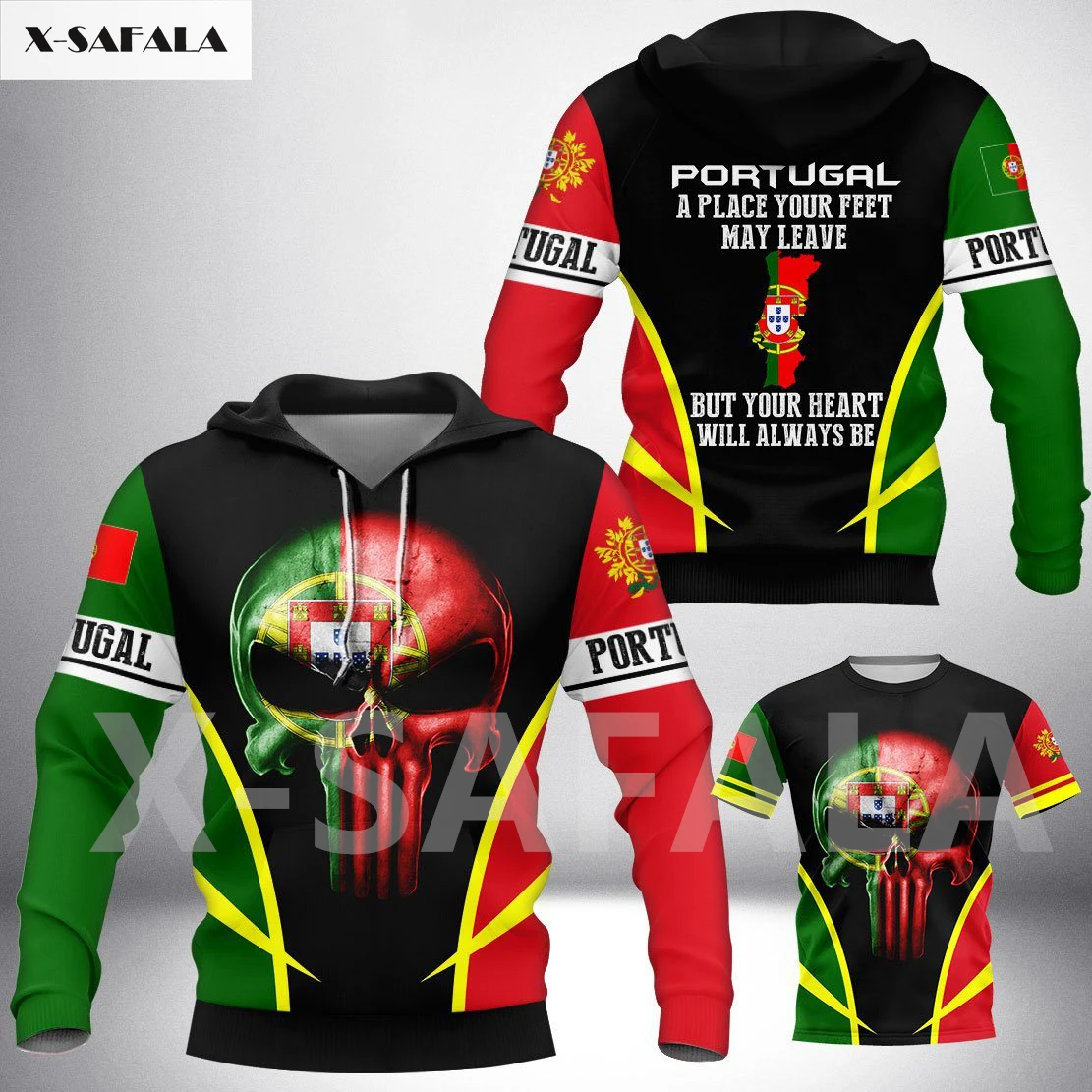 

Portugal National Emblem Skull Country Map Flag 3D All Printed 5 Hoodie Man Women Harajuku Zipper Pullover Sweatshirt Jacket