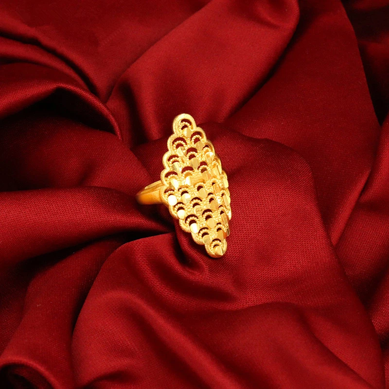 Обручальные кольца GP желтого золота для женщин геометрическое кольцо Женское