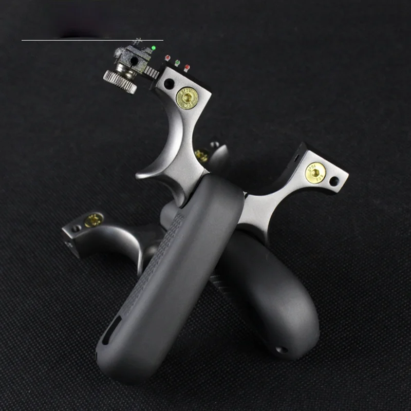 

Рогатка из нержавеющей стали и алюминия, высокоточная Резиновая лента для взрослых, для охоты на открытом воздухе, катапульта для соревнова...