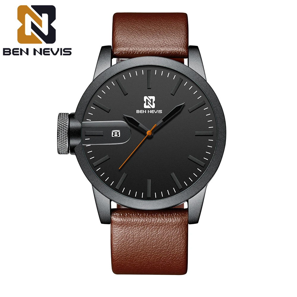 

Fashion Top Brand Bennevis Men Bussiness Watch 30m Waterproof Wristwatch Calendar Quartz Clock Sport Watch Male Casual Watches