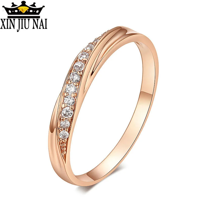 Женское кольцо с кубическим цирконием anillos mujer anel розовое золото 2 цвета|Кольца| |