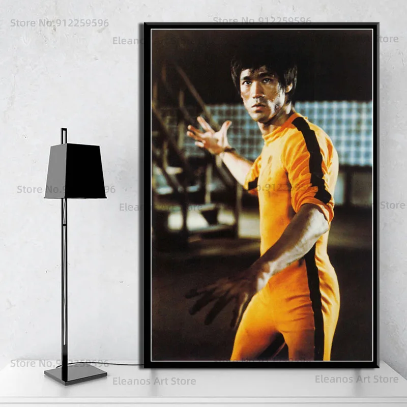 Z663 портрет Брюса Ли фото кинозвезда кунгфу настенное Искусство Холст плакат